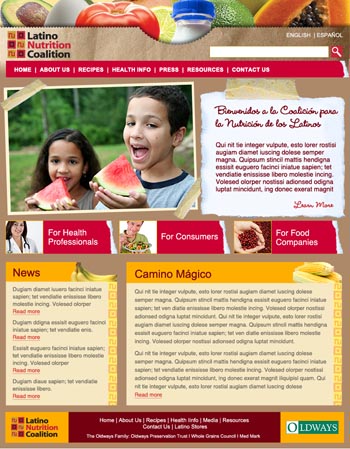 Website for the Latino Nutrition Coalition