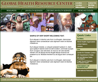 Website for the Global Health Resource Center