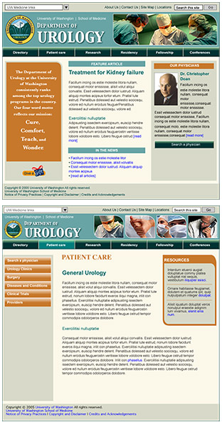 Website for Department of Urology